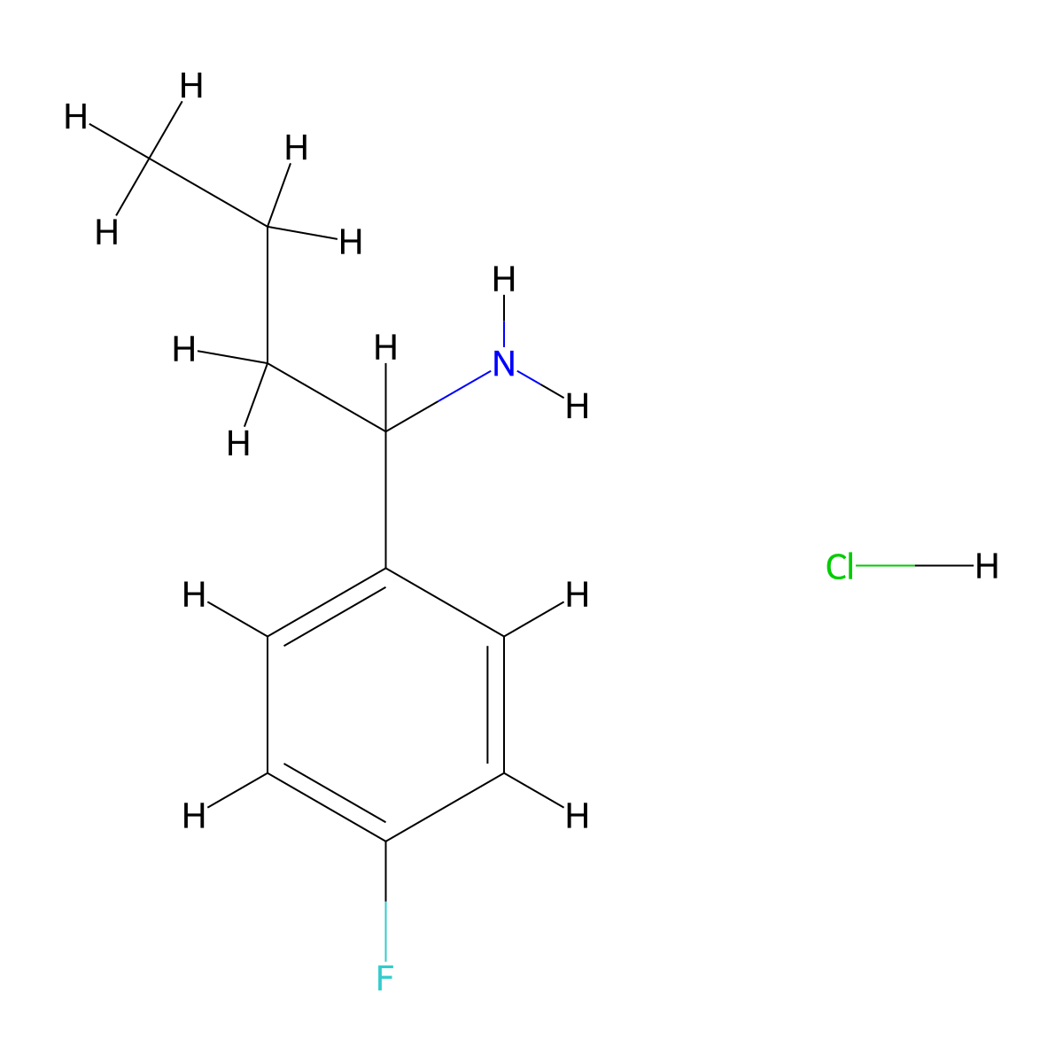 1-(4-Fluorophenyl)butan-1-amine hydrochloride molecular structure, CAS 1864055-90-2