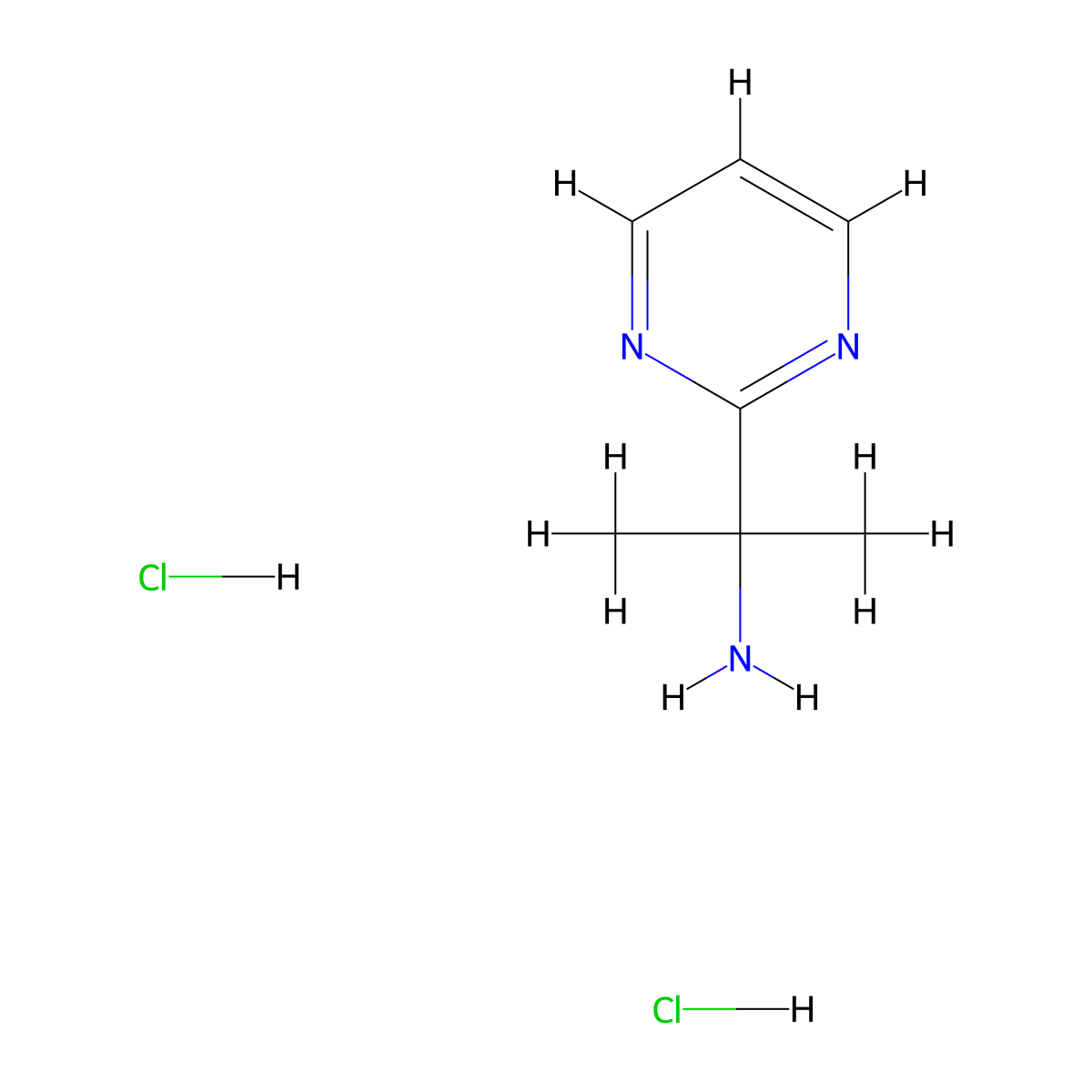 2-(Pyrimidin-2-yl)propan-2-amine dihydrochloride molecular structure, CAS 1864055-91-3