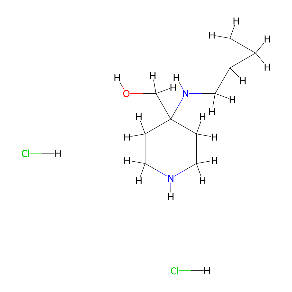 {4-[(Cyclopropylmethyl)amino]piperidin-4-yl}methanol dihydrochloride molecular structure, CAS 1864056-13-2