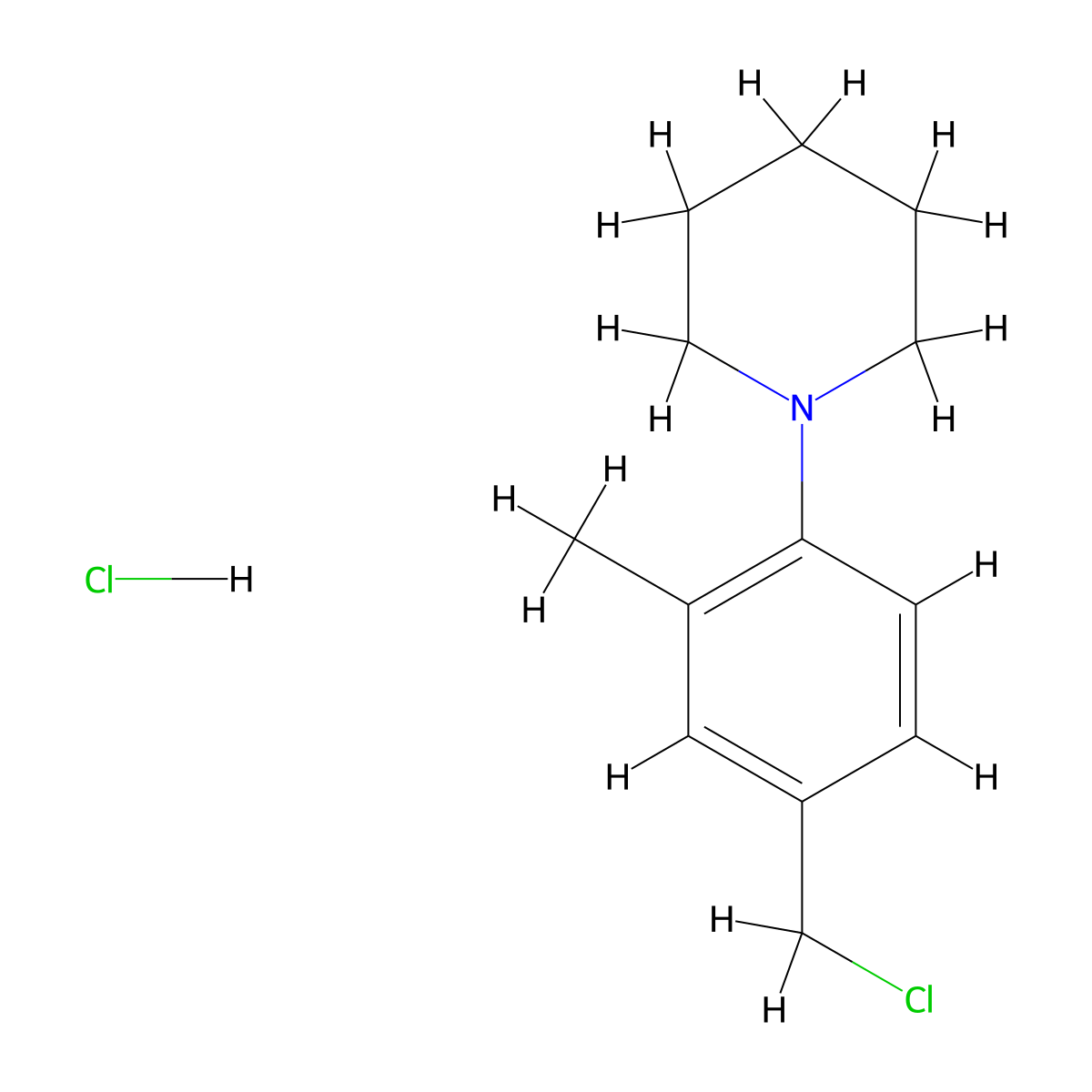 1-[4-(Chloromethyl)-2-methylphenyl]piperidine hydrochloride molecular structure, CAS 1864056-19-8