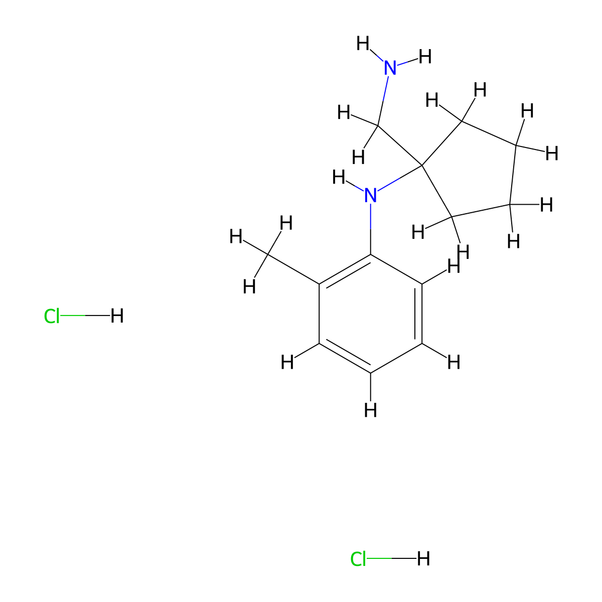 N-[1-(aminomethyl)cyclopentyl]-2-methylaniline dihydrochloride molecular structure, CAS 1864056-48-3