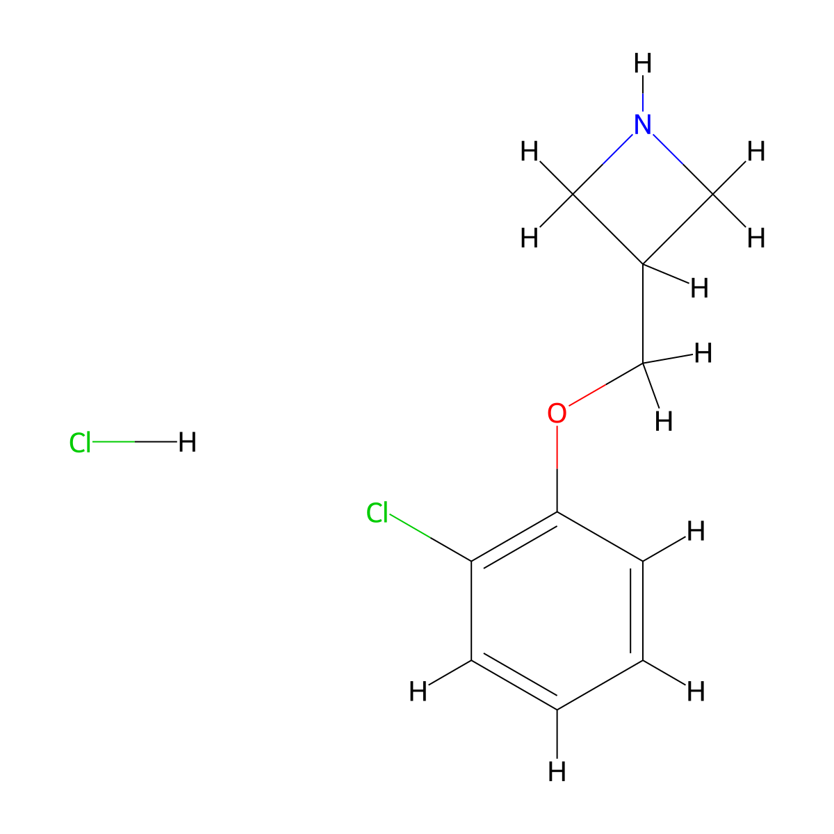 3-((2-Chlorophenoxy)methyl)azetidine hydrochloride molecular structure, CAS 1864056-68-7