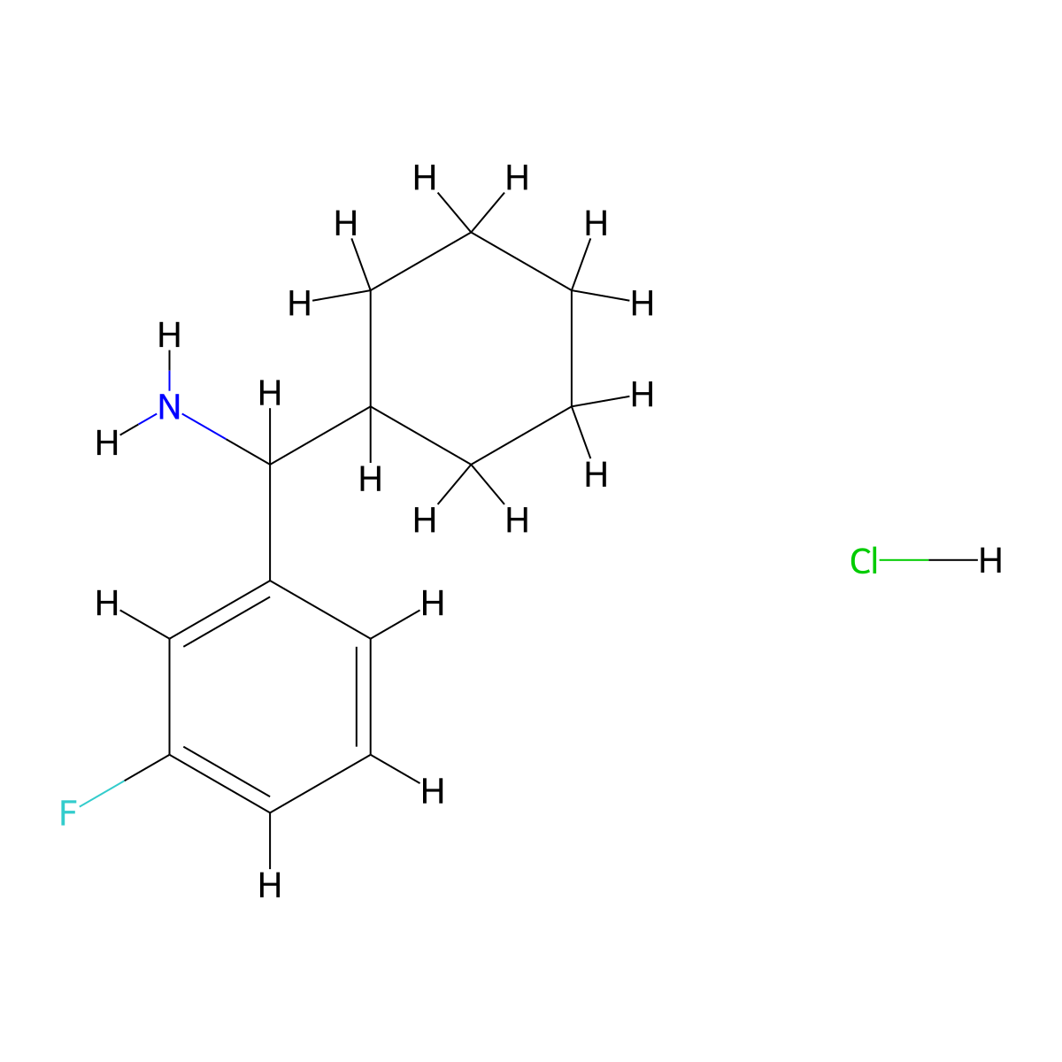 Cyclohexyl(3-fluorophenyl)methanamine hydrochloride molecular structure, CAS 1864056-90-5