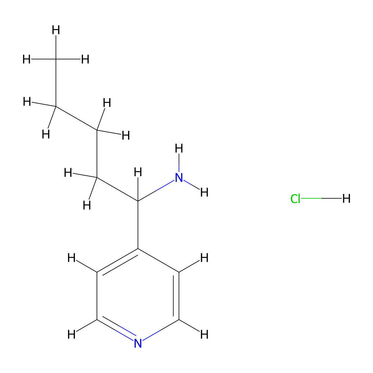 1-(Pyridin-4-yl)pentan-1-amine hydrochloride molecular structure, CAS 1864057-03-3