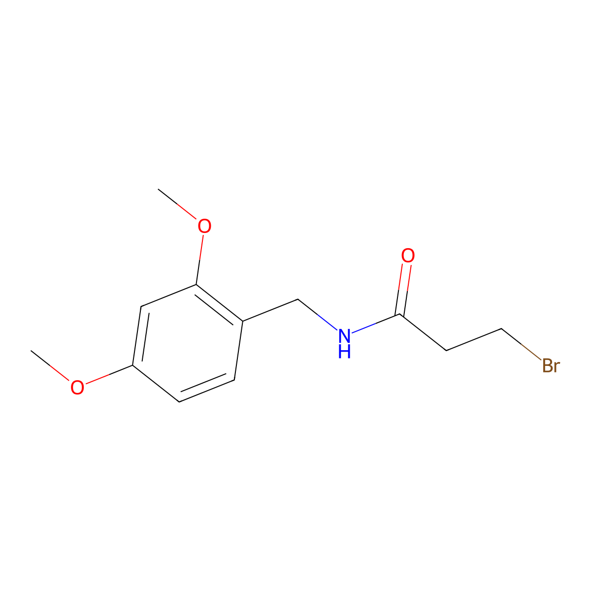 3-bromo-N-[(2,4-dimethoxyphenyl)methyl]propanamide molecular structure, CAS 1864057-40-8