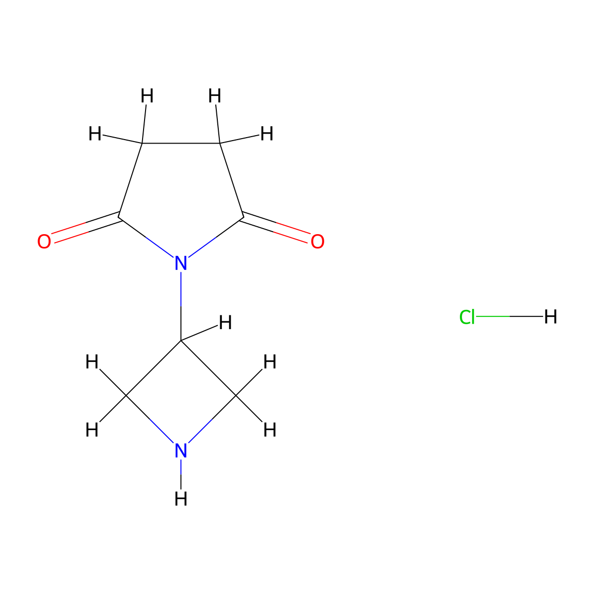1-(Azetidin-3-yl)pyrrolidine-2,5-dione hydrochloride molecular structure, CAS 1864057-49-7