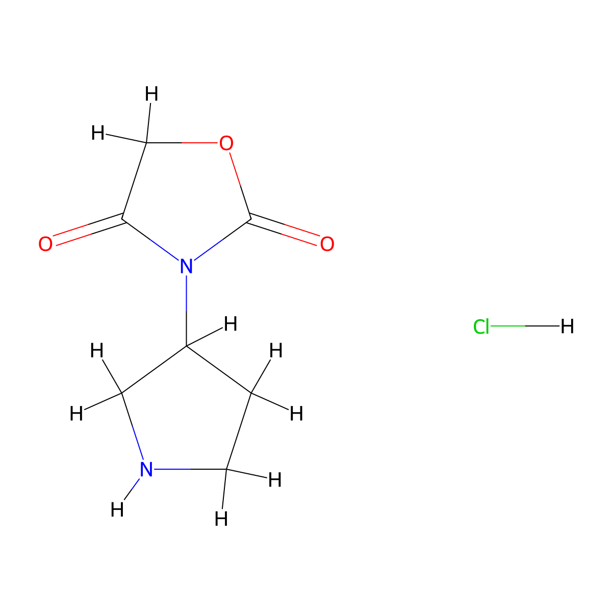 3-(Pyrrolidin-3-yl)oxazolidine-2,4-dione hydrochloride molecular structure, CAS 1864057-54-4