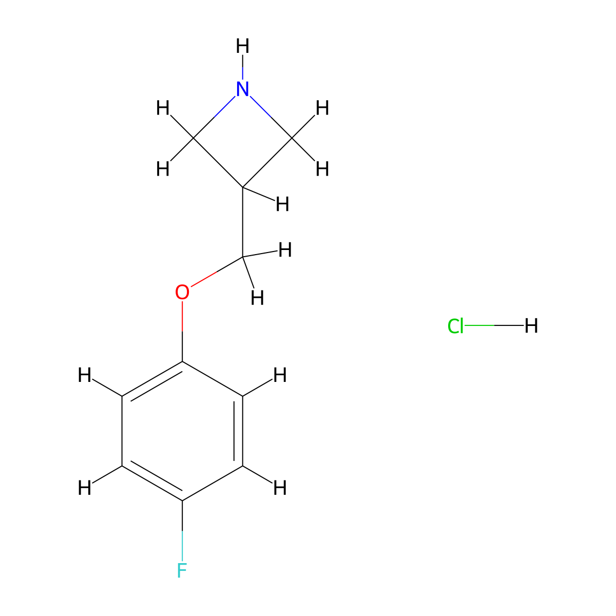 3-((4-Fluorophenoxy)methyl)azetidine hydrochloride molecular structure, CAS 1864057-70-4