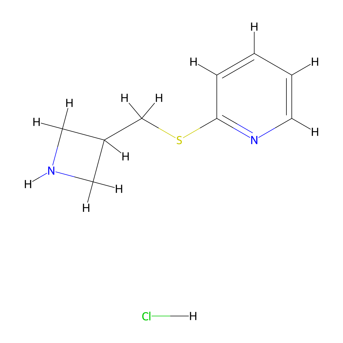 2-((Azetidin-3-ylmethyl)thio)pyridine hydrochloride molecular structure, CAS 1864057-77-1