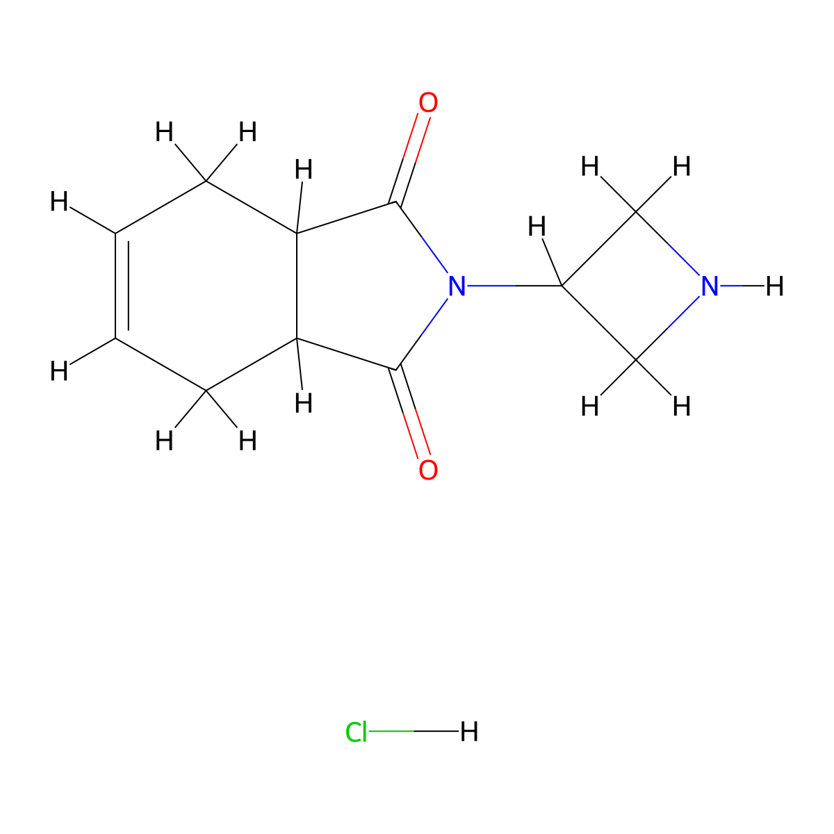 2-(azetidin-3-yl)-3a,4,7,7a-tetrahydro-1H-isoindole-1,3(2H)-dione hydrochloride molecular structure, CAS 1864057-89-5
