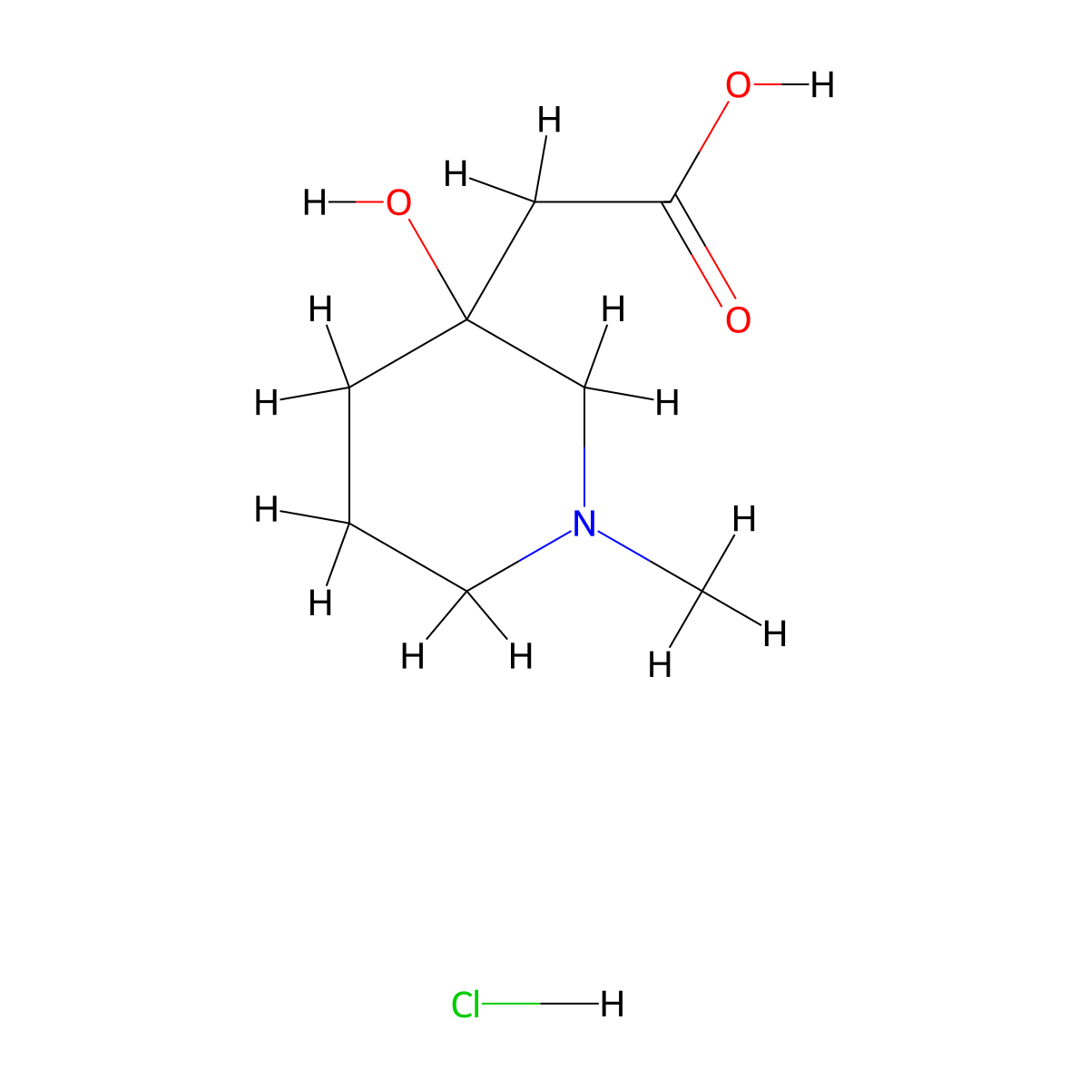 2-(3-Hydroxy-1-methylpiperidin-3-yl)acetic acid hydrochloride molecular structure, CAS 1864057-95-3