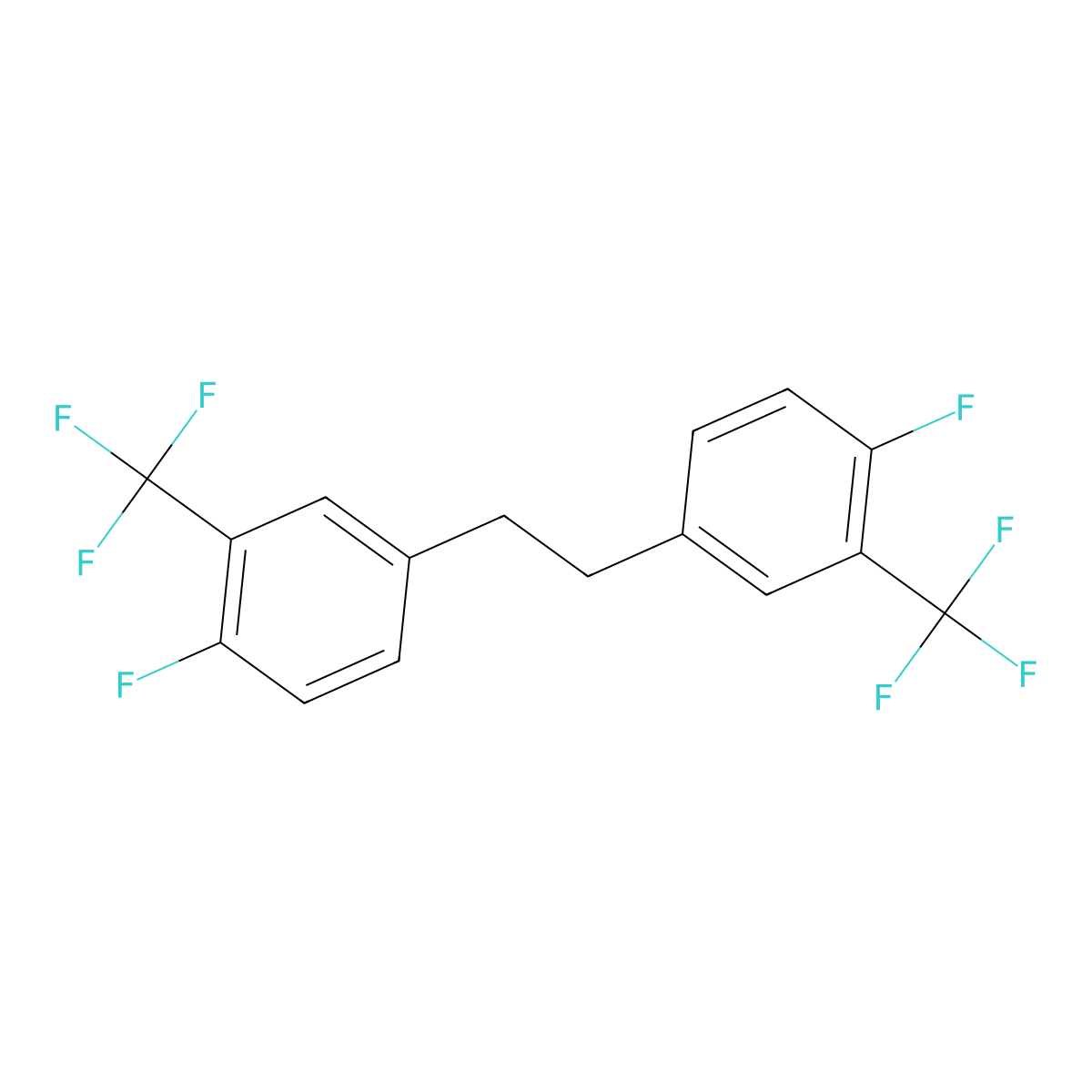 1,2-Bis(4-fluoro-3-trifluoromethylphenyl)ethane molecular structure, CAS 1864057-99-7