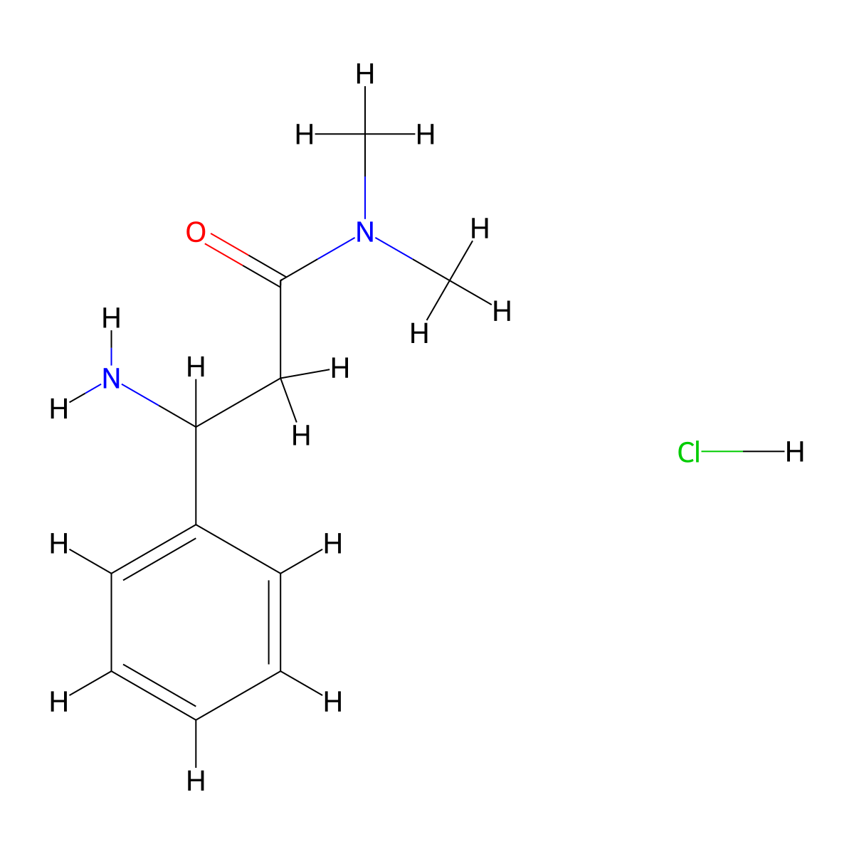 3-amino-N,N-dimethyl-3-phenylpropanamide hydrochloride molecular structure, CAS 1864058-04-7