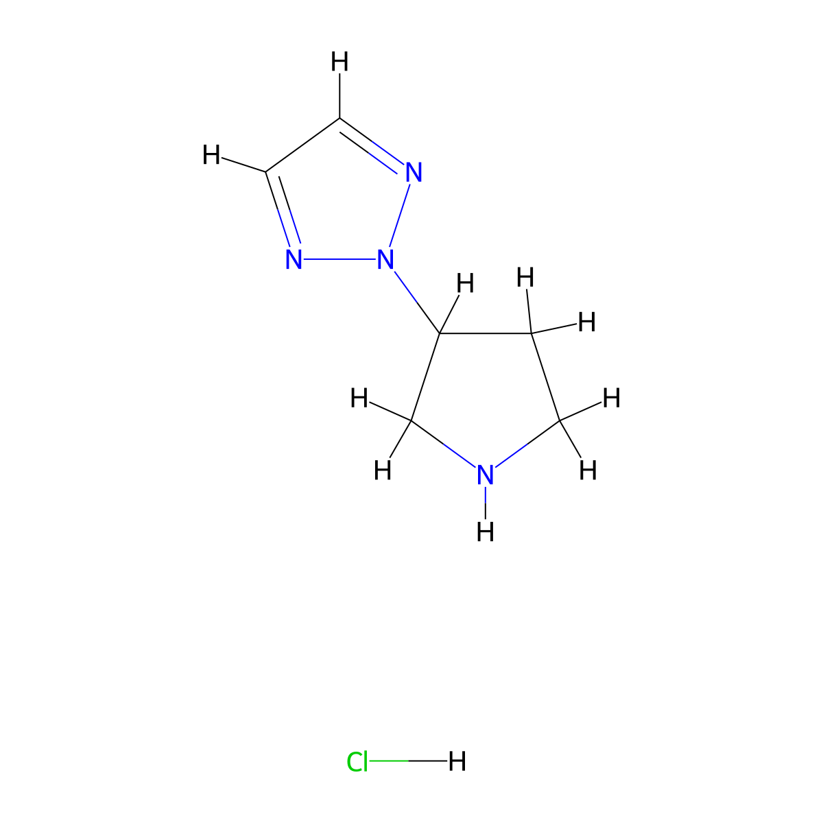 2-(pyrrolidin-3-yl)-2H-1,2,3-triazole hydrochloride molecular structure, CAS 1864058-12-7