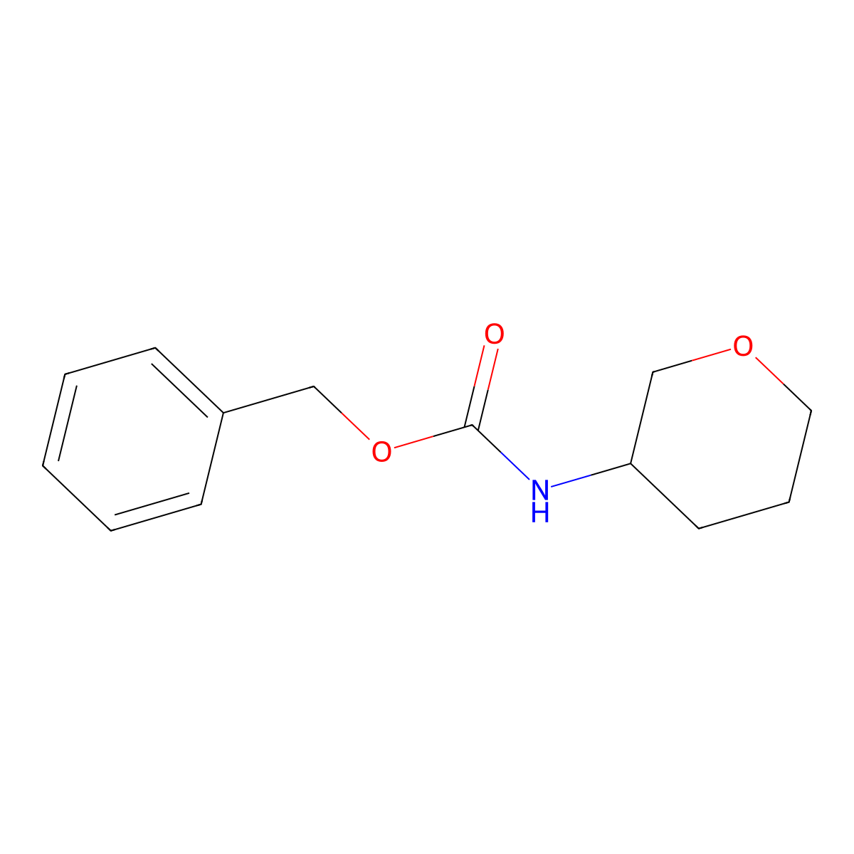 Benzyl (tetrahydro-2H-pyran-3-yl)carbamate molecular structure, CAS 1864058-16-1