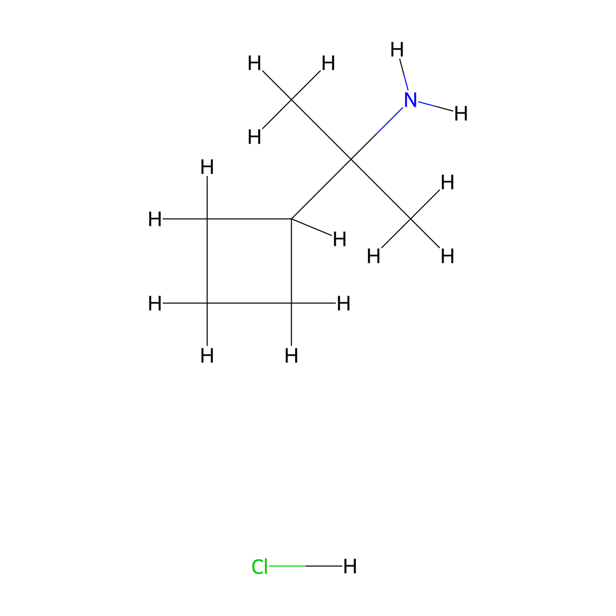 2-Cyclobutylpropan-2-amine hydrochloride molecular structure, CAS 1864058-17-2