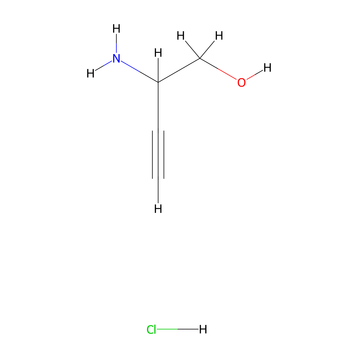 2-Aminobut-3-yn-1-ol hydrochloride molecular structure, CAS 1864058-21-8