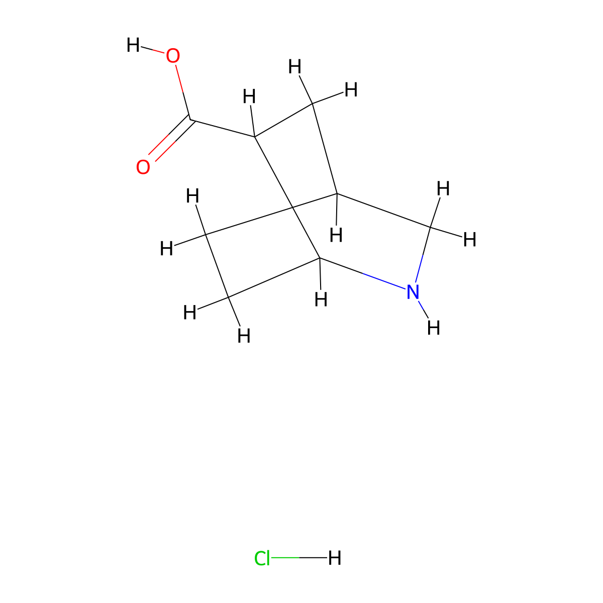 2-Azabicyclo[2.2.2]octane-6-carboxylic acid hydrochloride molecular structure, CAS 1864058-35-4