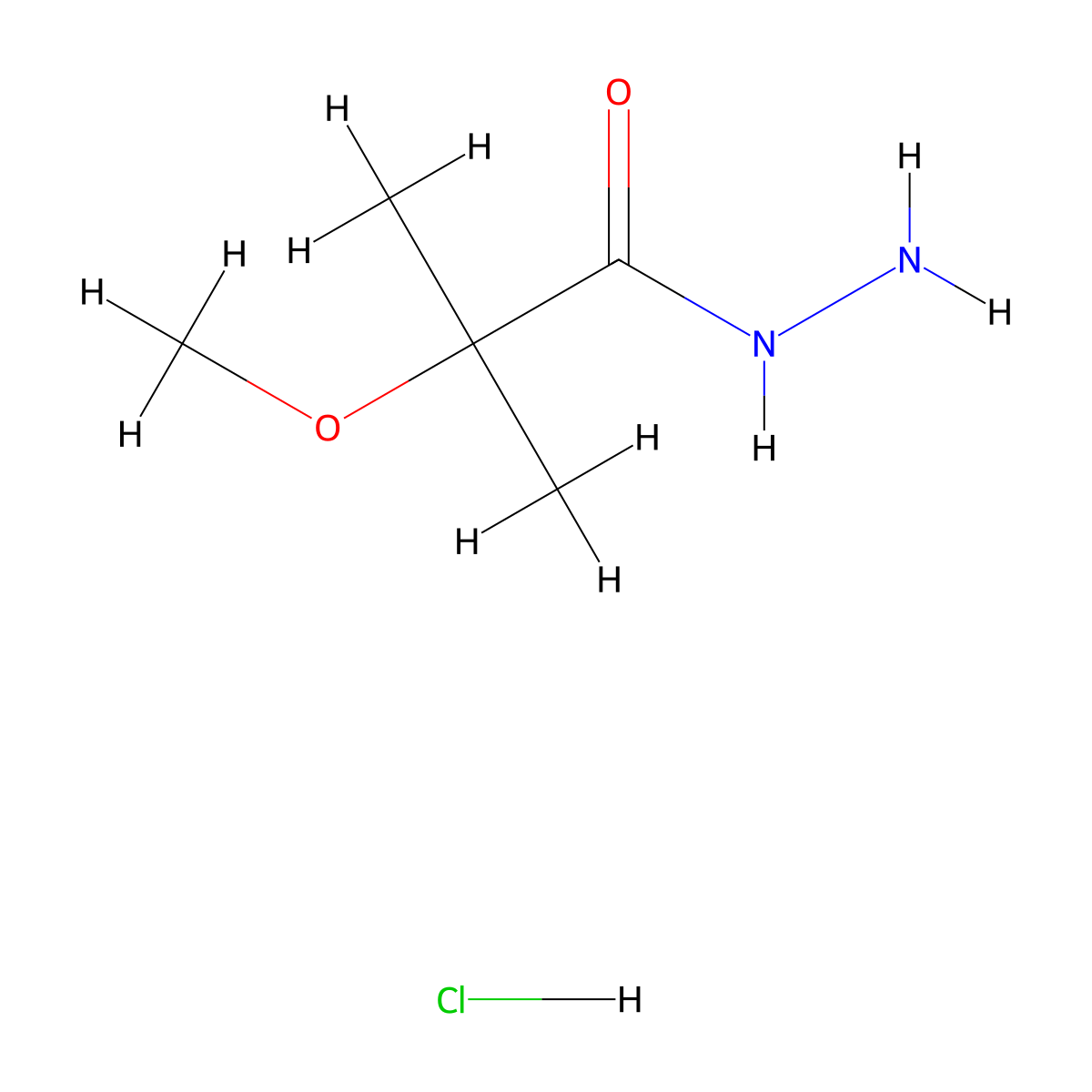 2-Methoxy-2-methylpropanehydrazide hydrochloride molecular structure, CAS 1864058-36-5