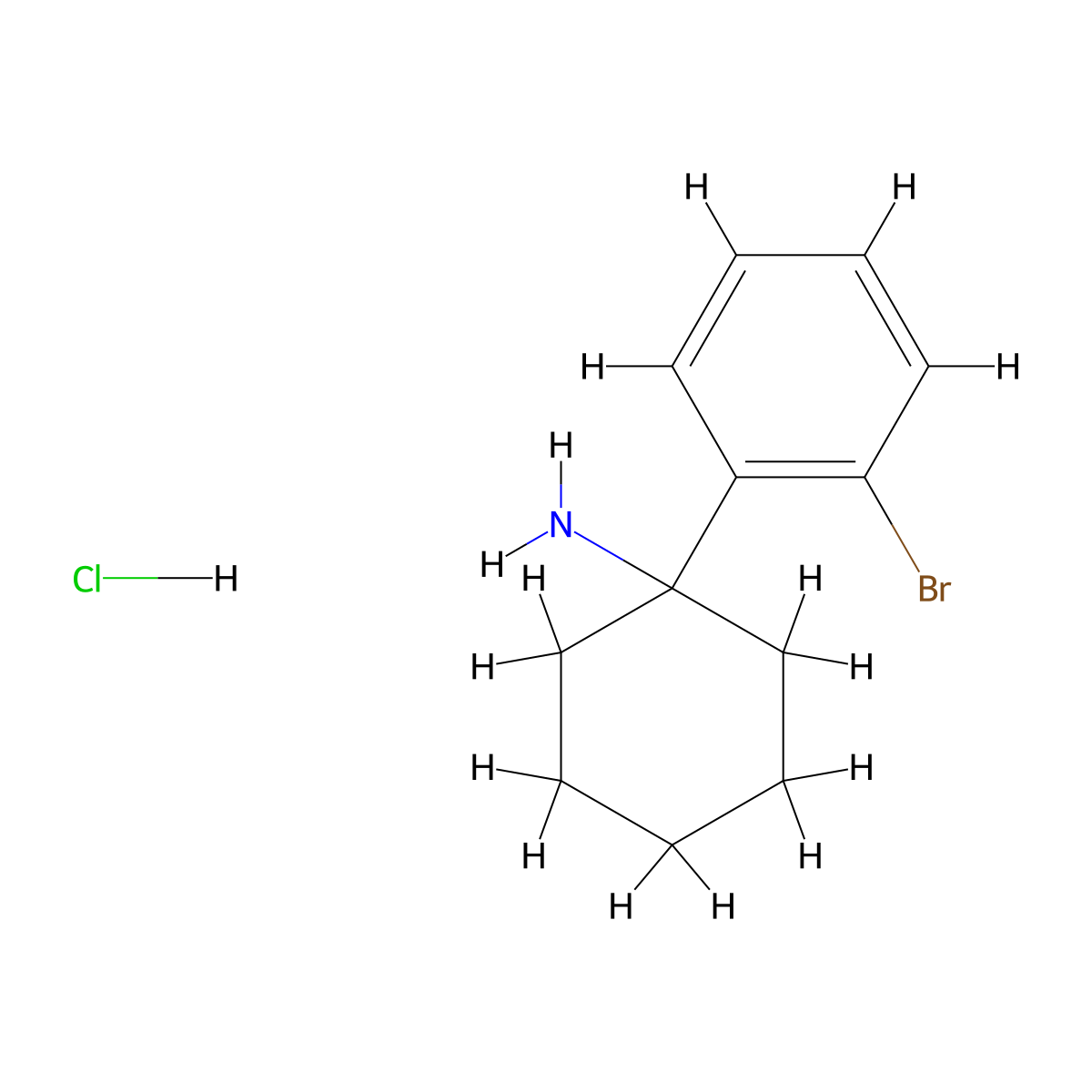1-(2-Bromophenyl)cyclohexan-1-amine hydrochloride molecular structure, CAS 1864058-41-2