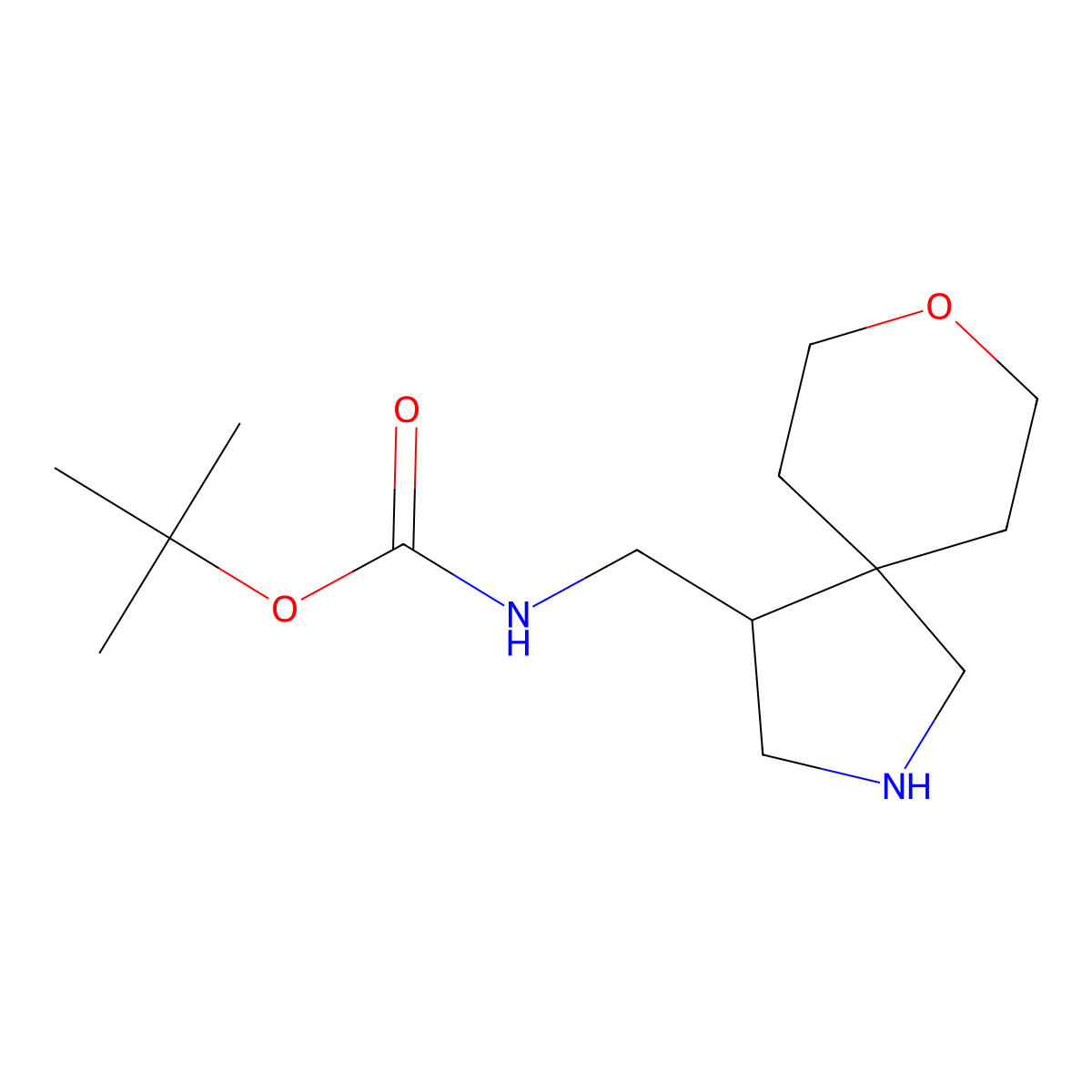 tert-butyl N-({8-oxa-2-azaspiro[4.5]decan-4-yl}methyl)carbamate molecular structure, CAS 1864058-58-1