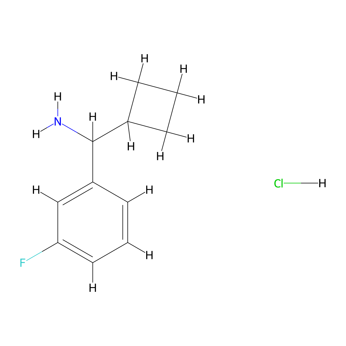 Cyclobutyl(3-fluorophenyl)methanamine hydrochloride molecular structure, CAS 1864058-87-6