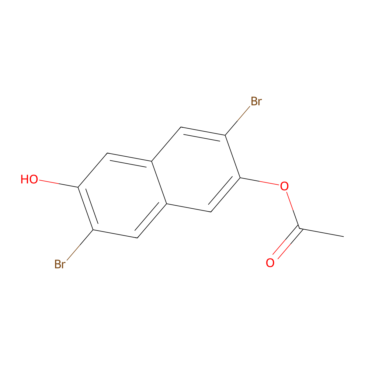 3,7-Dibromo-6-hydroxy-2-naphthyl Acetate molecular structure, CAS 1864058-93-4