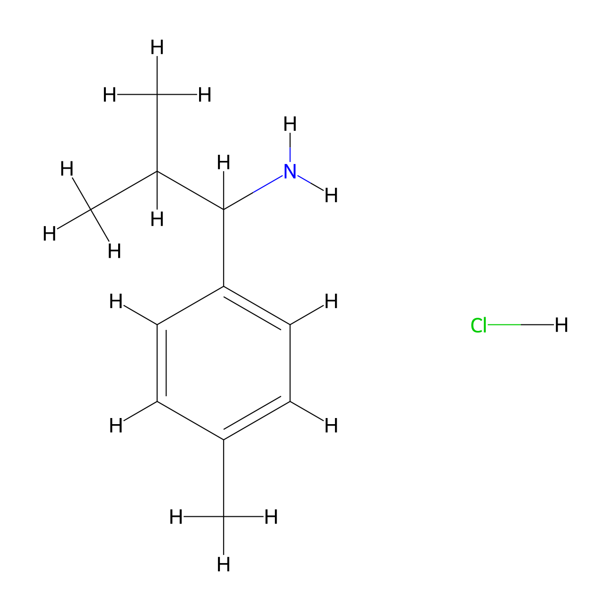 2-Methyl-1-(p-tolyl)propan-1-amine hydrochloride molecular structure, CAS 1864059-03-9