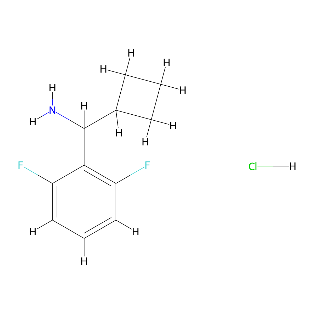 Cyclobutyl(2,6-difluorophenyl)methanamine hydrochloride molecular structure, CAS 1864059-26-6