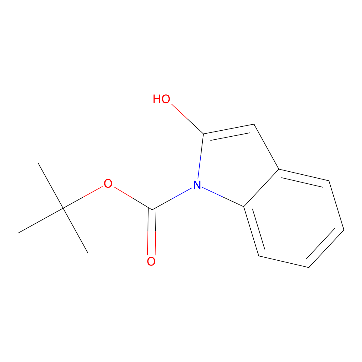 tert-Butyl 2-hydroxy-1H-indole-1-carboxylate molecular structure, CAS 1864059-31-3