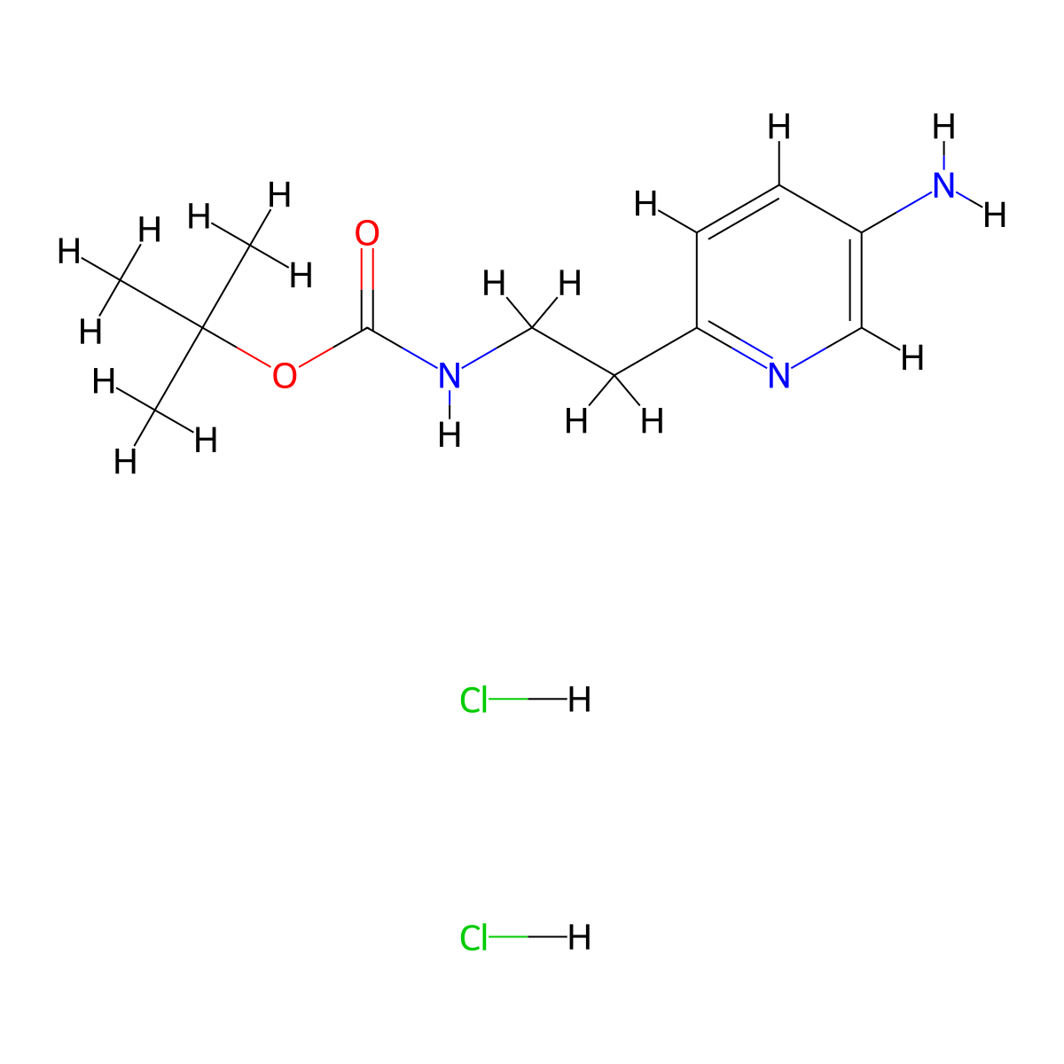 5-Amino-2-[2-(Boc-amino)ethyl]pyridine Dihydrochloride molecular structure, CAS 1864059-39-1
