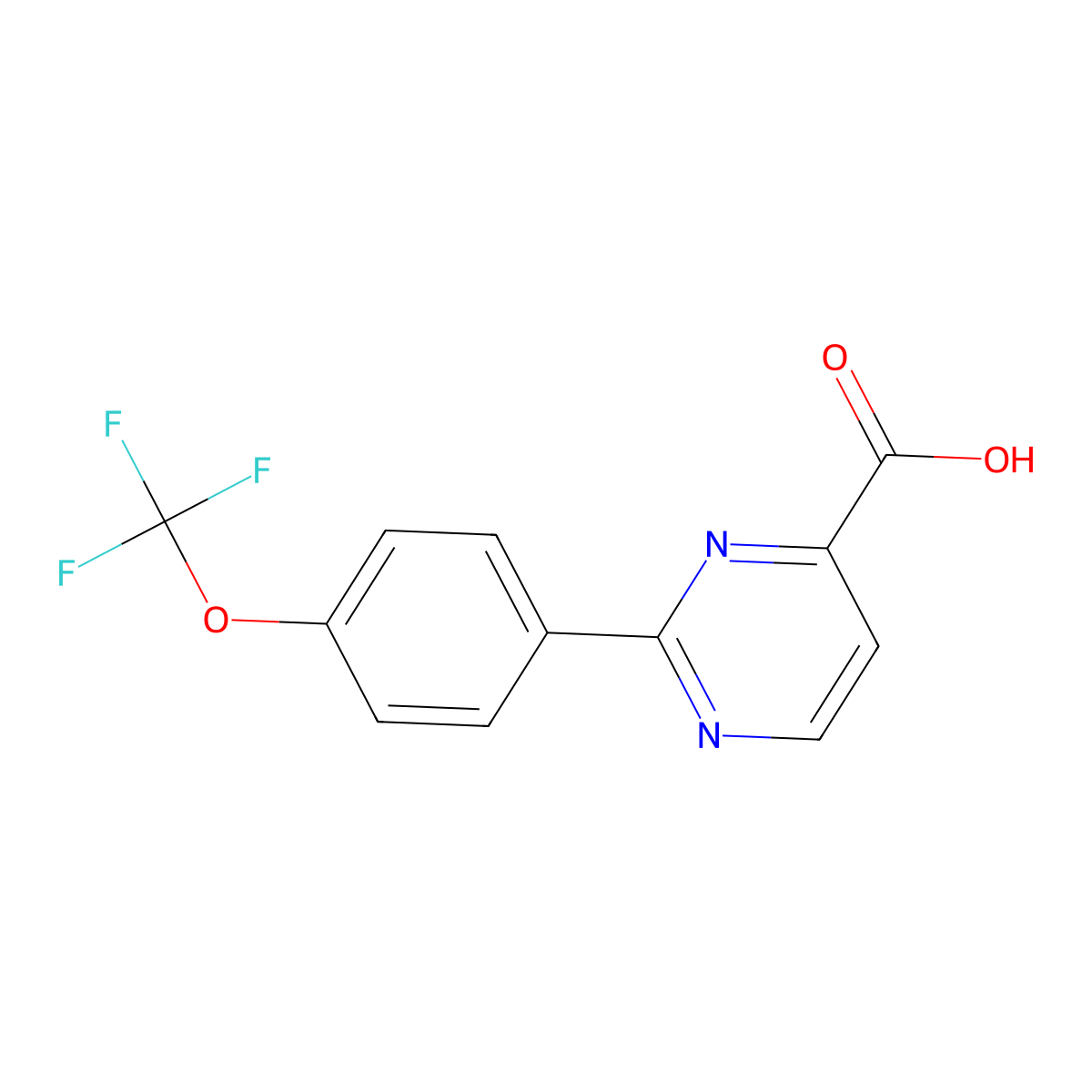 2-[4-(Trifluoromethoxy)phenyl]pyrimidine-4-carboxylic Acid molecular structure, CAS 1864059-55-1