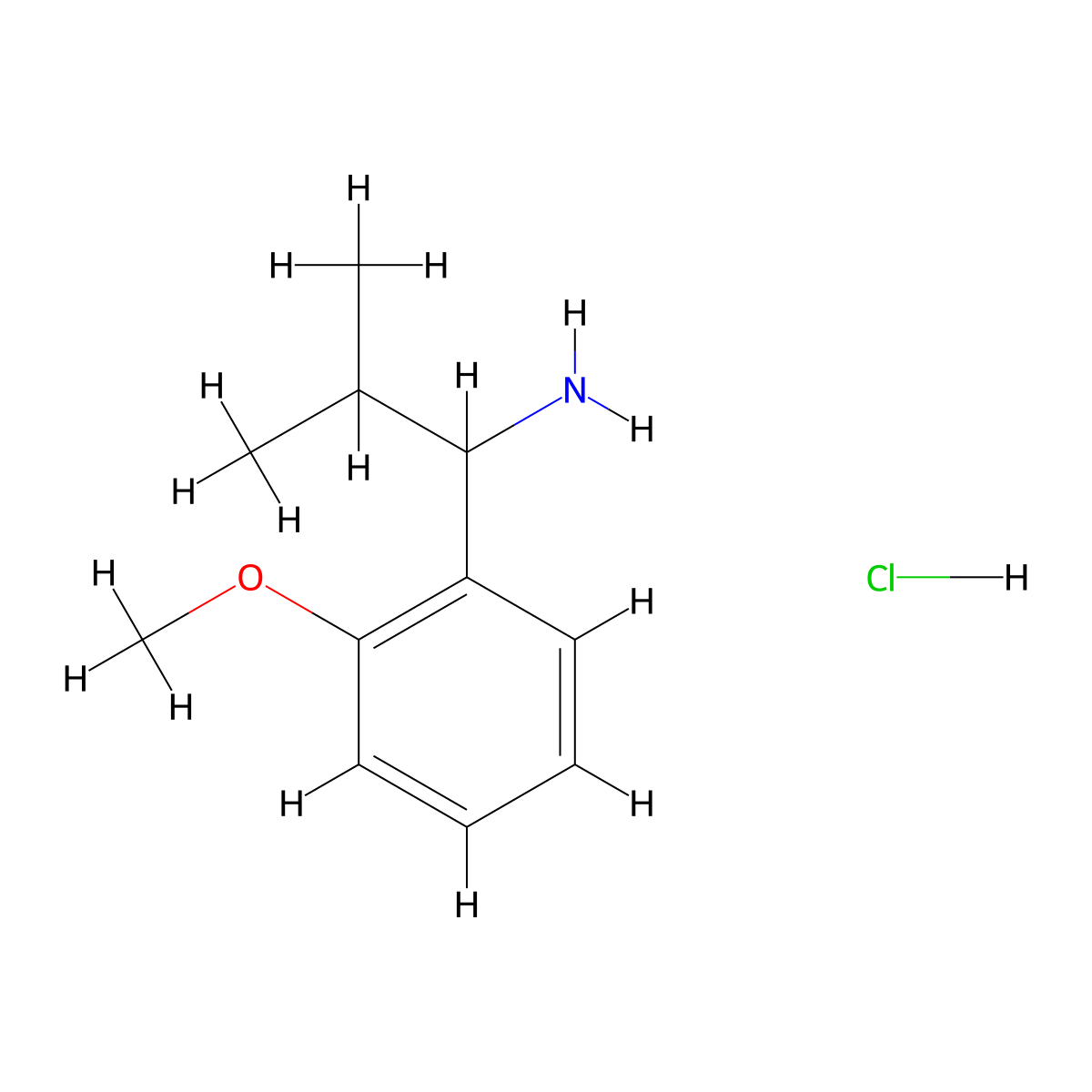 1-(2-Methoxyphenyl)-2-methylpropan-1-amine hydrochloride molecular structure, CAS 1864059-76-6