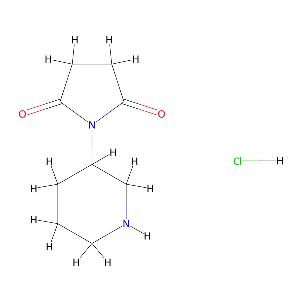 1-(Piperidin-3-yl)pyrrolidine-2,5-dione hydrochloride molecular structure, CAS 1864059-85-7