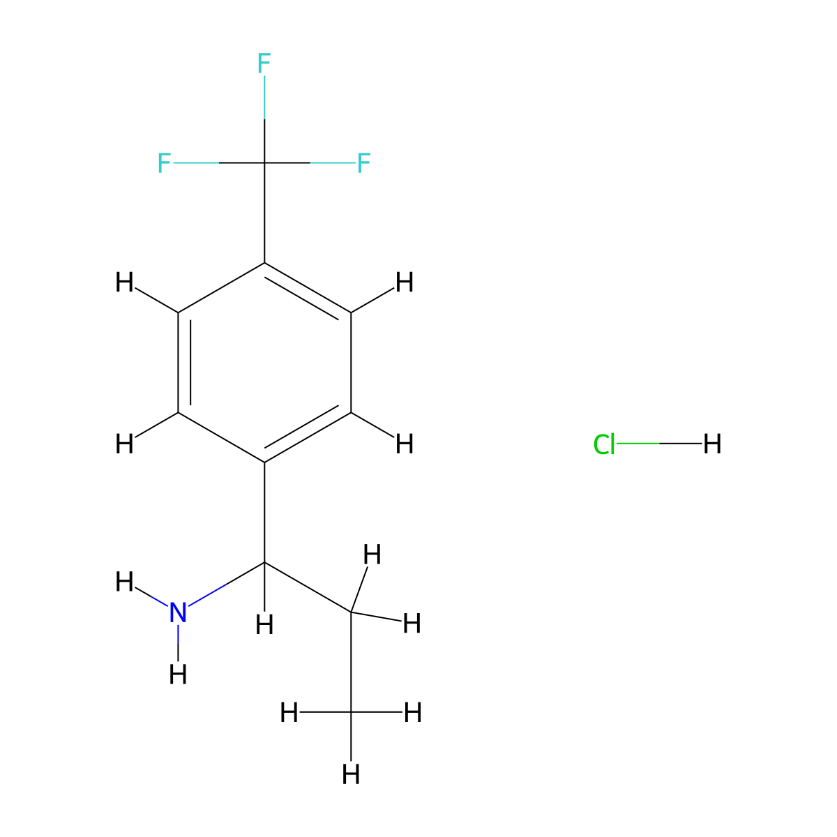 1-(4-(Trifluoromethyl)phenyl)propan-1-amine hydrochloride molecular structure, CAS 1864059-89-1