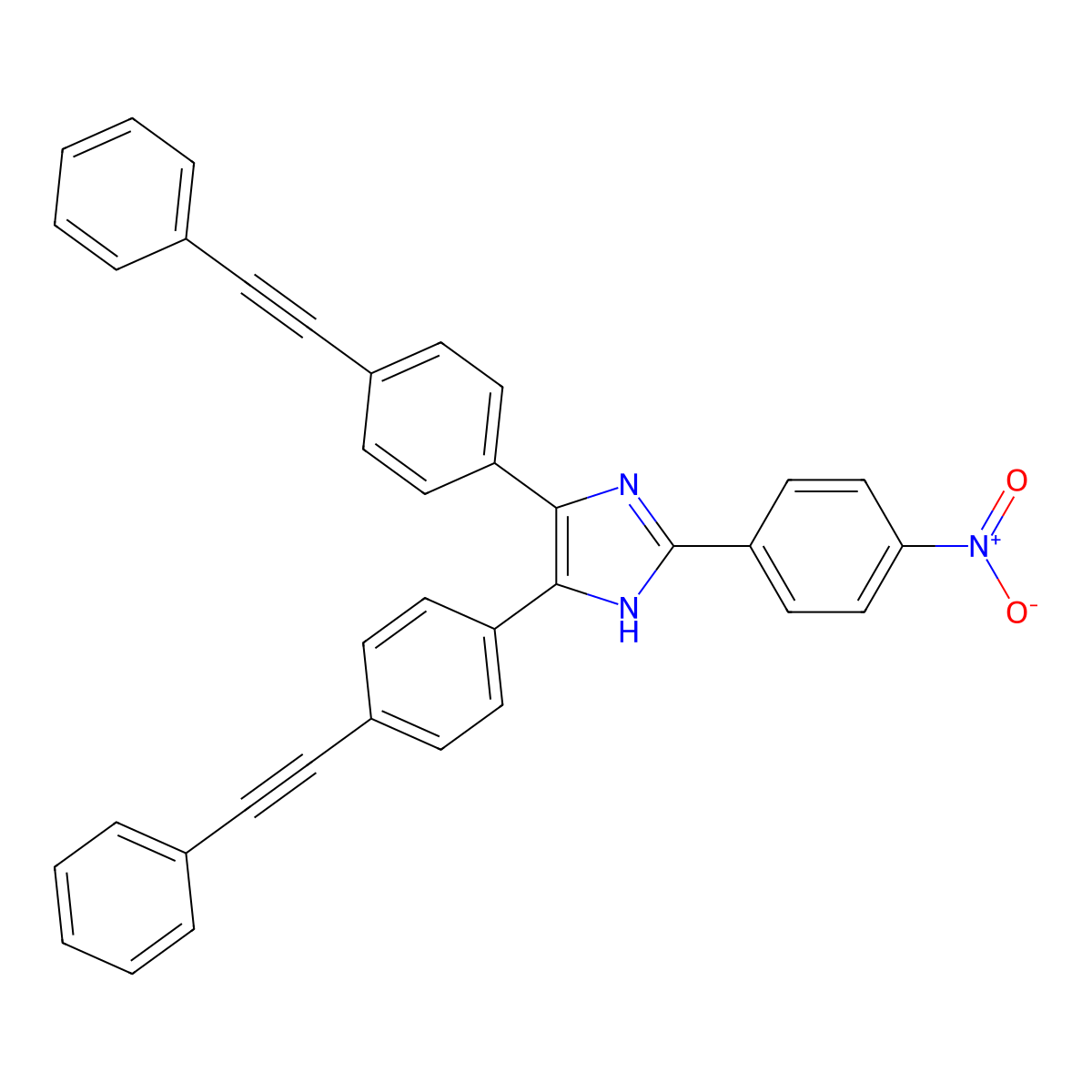 2-(4-nitrophenyl)-4,5-bis[4-(2-phenylethynyl)phenyl]-1H-imidazole molecular structure, CAS 186406-42-8