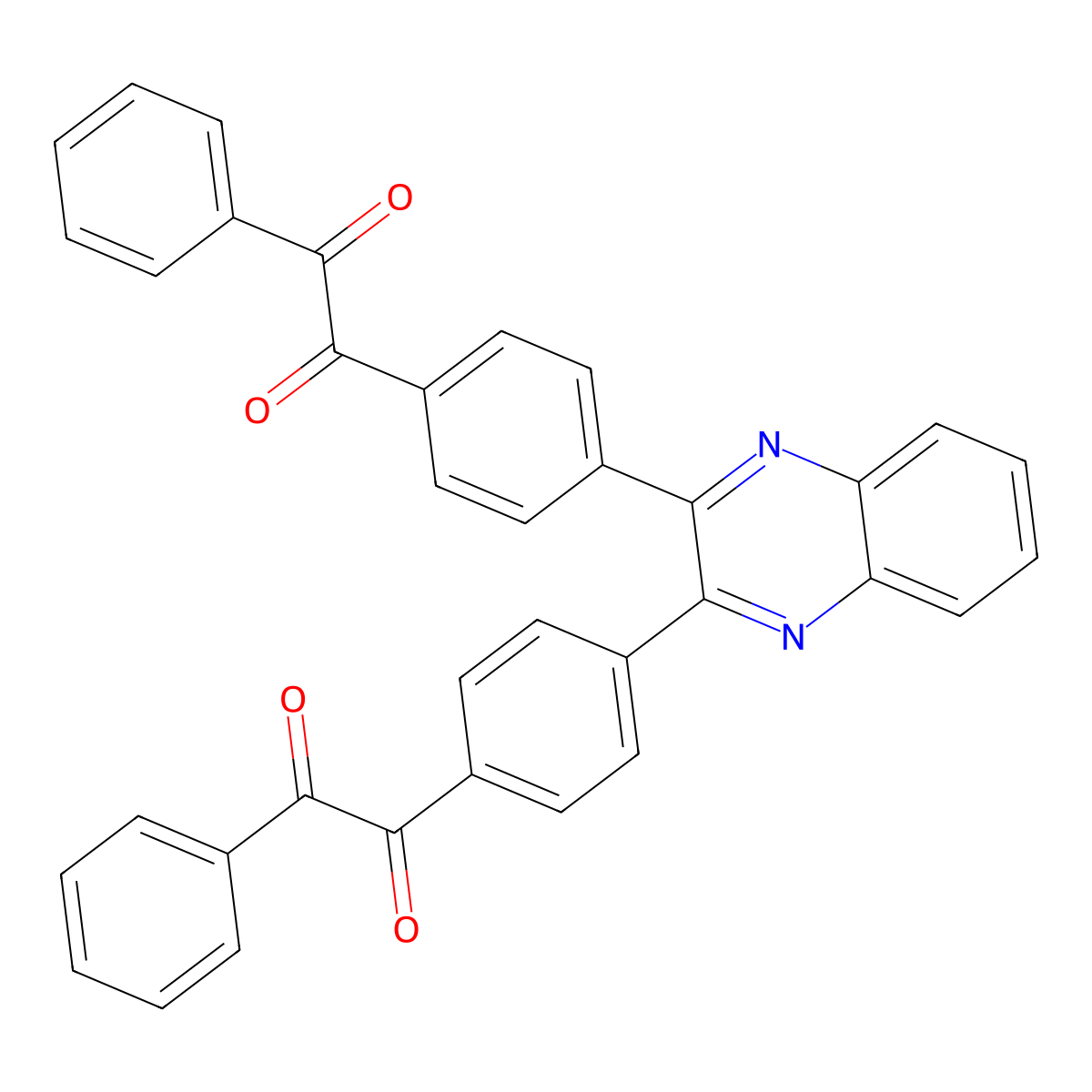2,3-Bis[4-(phenylglyoxylyl)phenyl]quinoxaline molecular structure, CAS 186406-43-9
