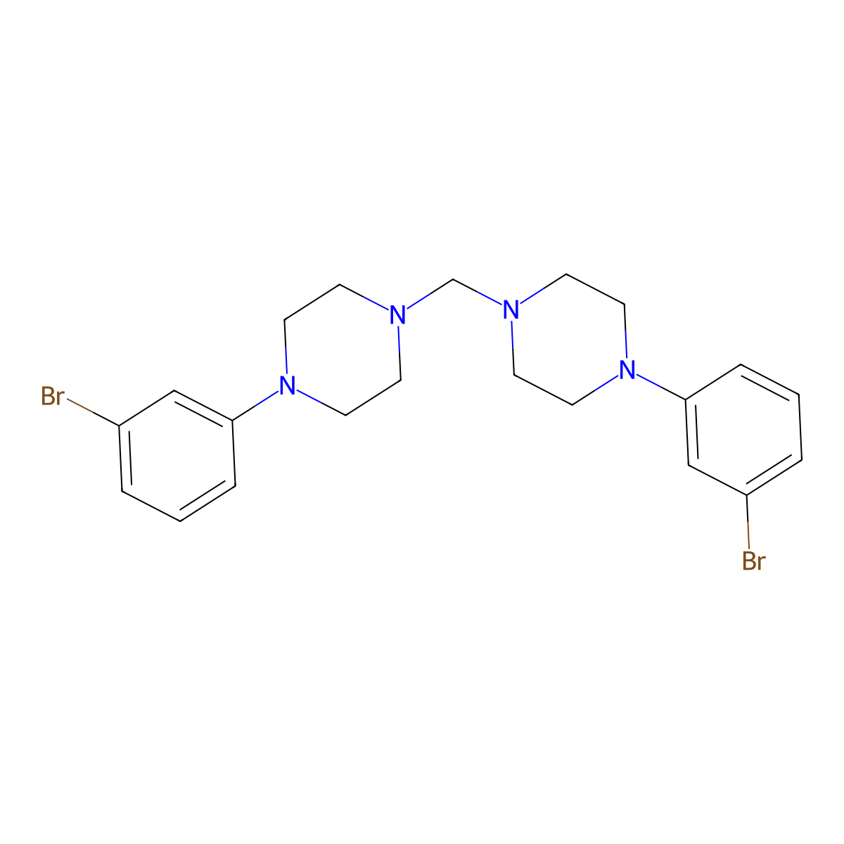 Bis(4-(3-bromophenyl)piperazin-1-yl)methane molecular structure, CAS 1864060-32-1