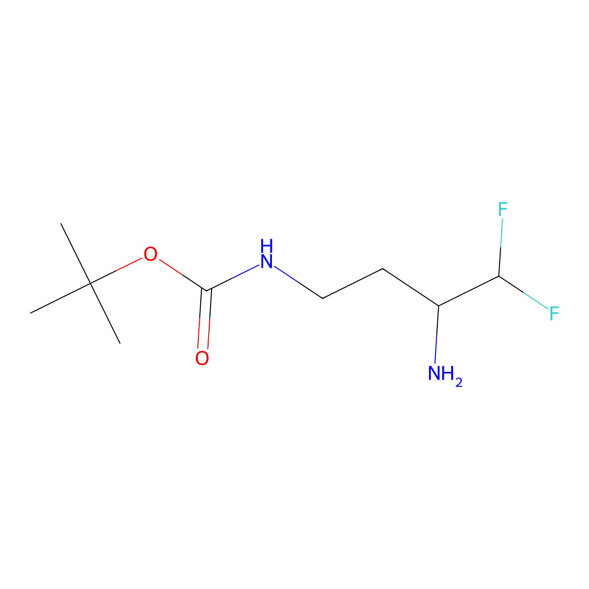 tert-Butyl N-(3-amino-4,4-difluorobutyl)carbamate molecular structure, CAS 1864060-49-0