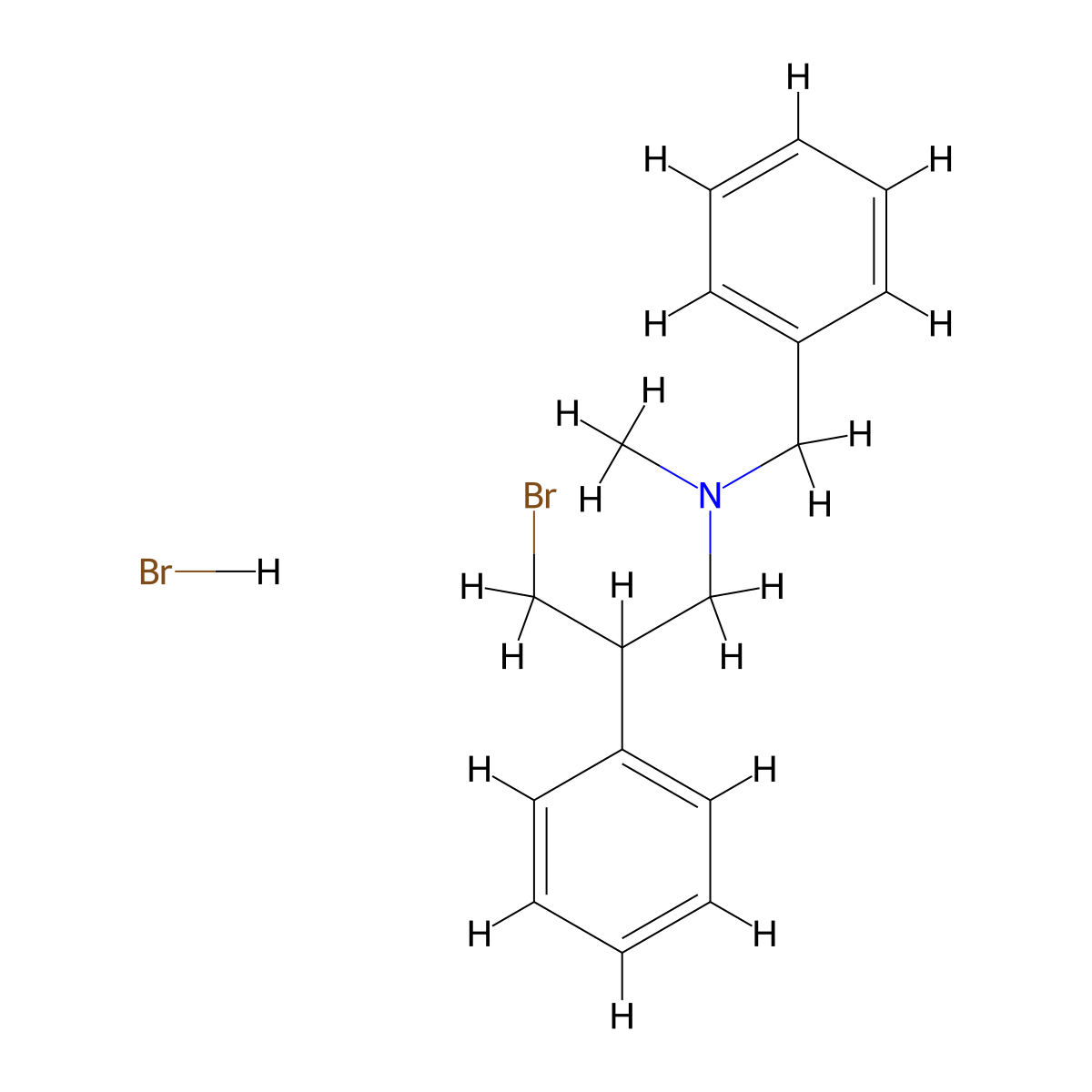 Benzyl(3-bromo-2-phenylpropyl)methylamine hydrobromide molecular structure, CAS 1864060-57-0
