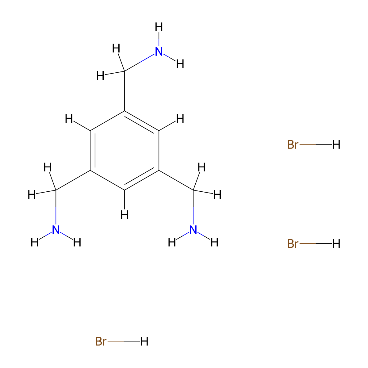 [3,5-Bis(aminomethyl)phenyl]methanamine trihydrobromide molecular structure, CAS 1864060-71-8