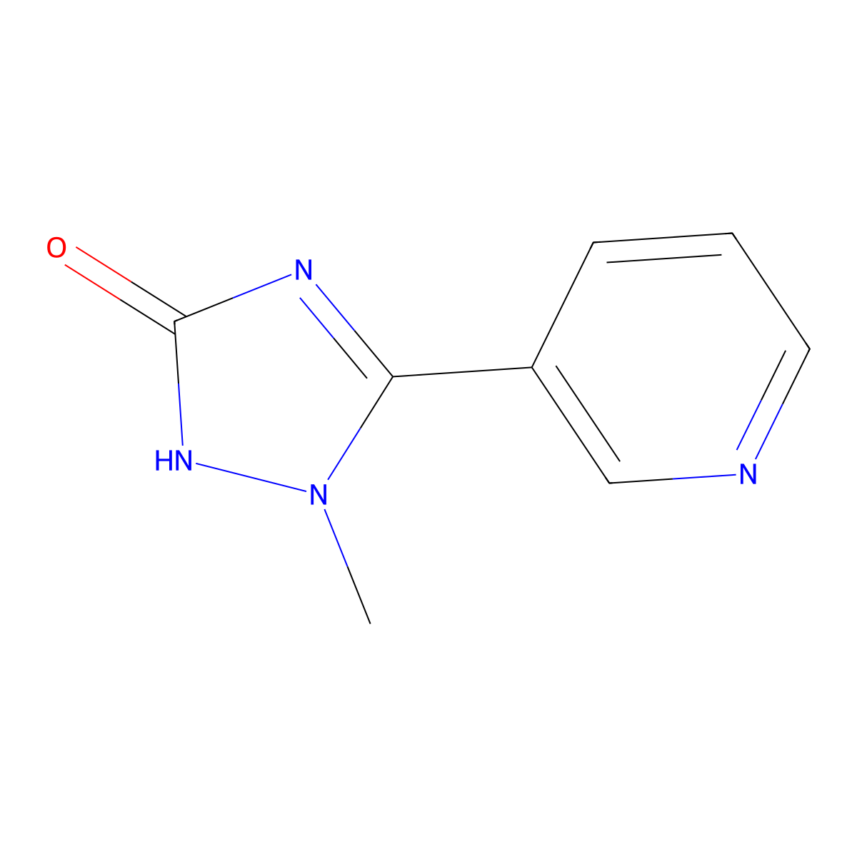 1-methyl-5-(pyridin-3-yl)-2,3-dihydro-1H-1,2,4-triazol-3-one molecular structure, CAS 1864060-76-3