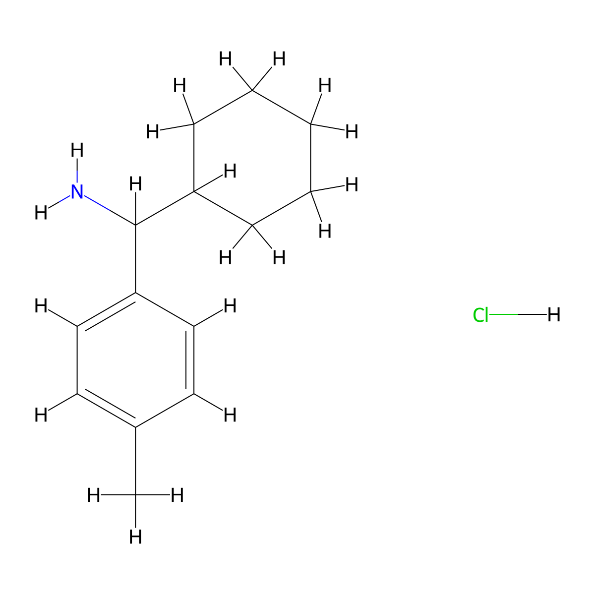 Cyclohexyl(p-tolyl)methanamine hydrochloride molecular structure, CAS 1864060-80-9