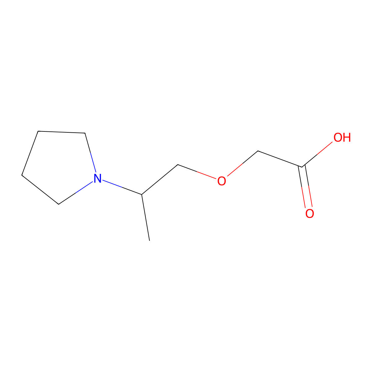 2-[2-(Pyrrolidin-1-yl)propoxy]acetic acid molecular structure, CAS 1864060-83-2