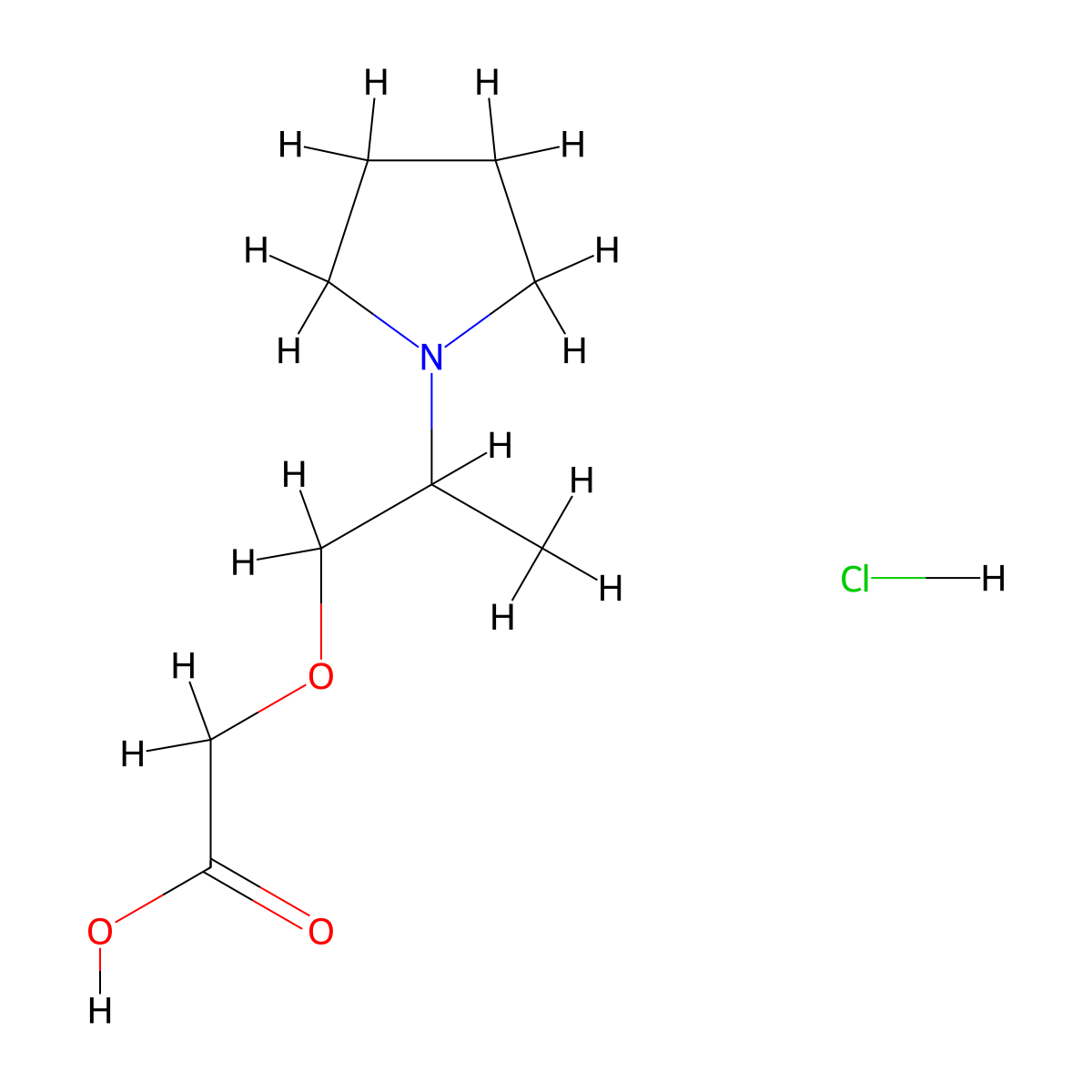 2-[2-(Pyrrolidin-1-yl)propoxy]acetic acid hydrochloride molecular structure, CAS 1864060-84-3