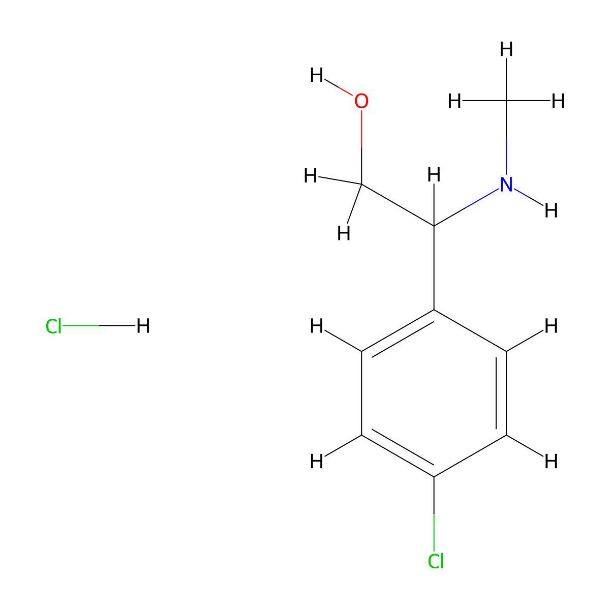 2-(4-Chlorophenyl)-2-(methylamino)ethan-1-ol hydrochloride molecular structure, CAS 1864060-90-1