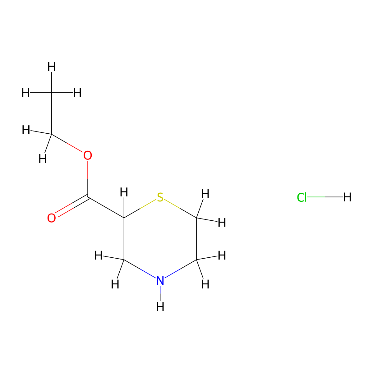 Ethyl Thiomorpholine-2-carboxylate Hydrochloride molecular structure, CAS 1864060-93-4