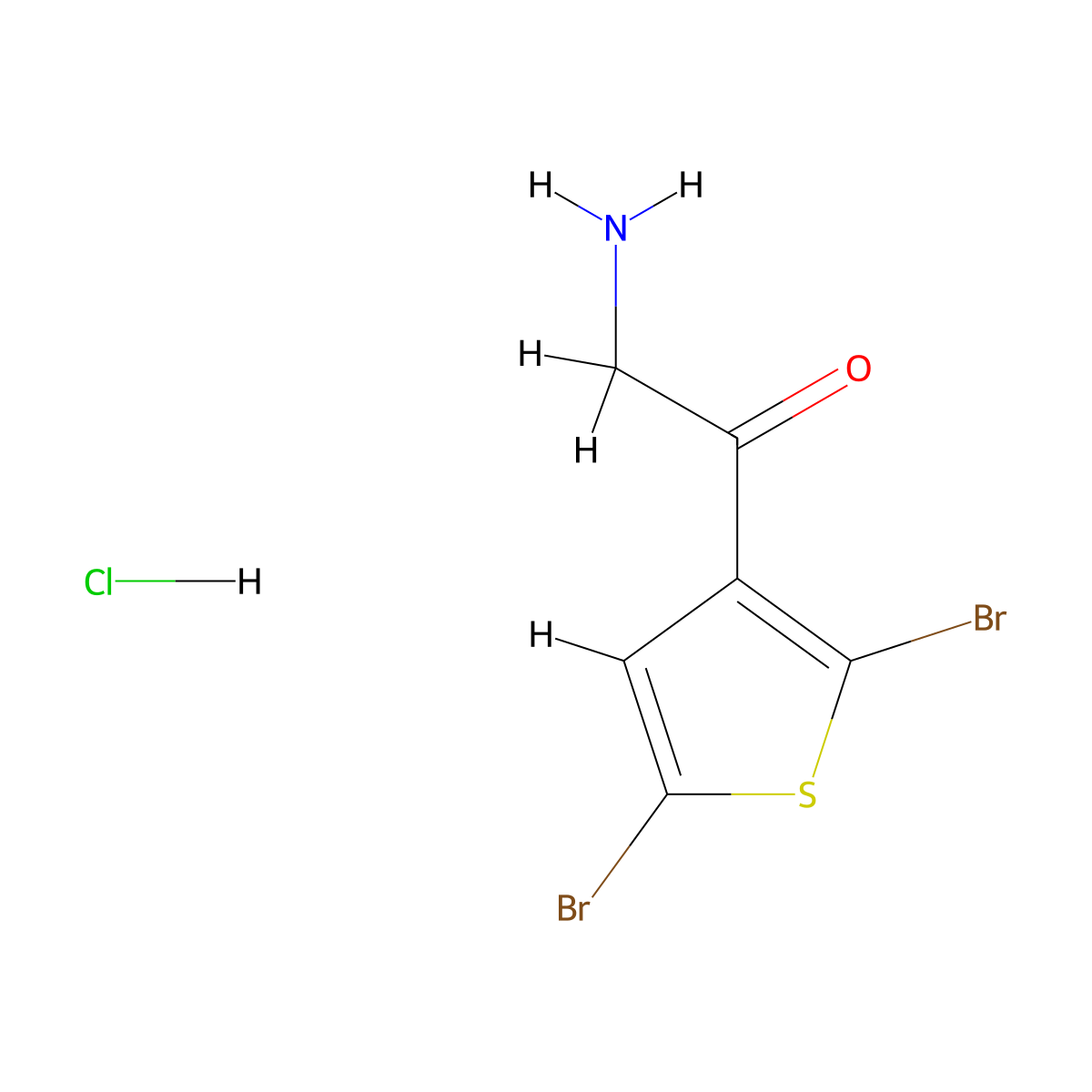 3-(2-Aminoacetyl)-2,5-dibromothiophene Hydrochloride molecular structure, CAS 1864060-98-9