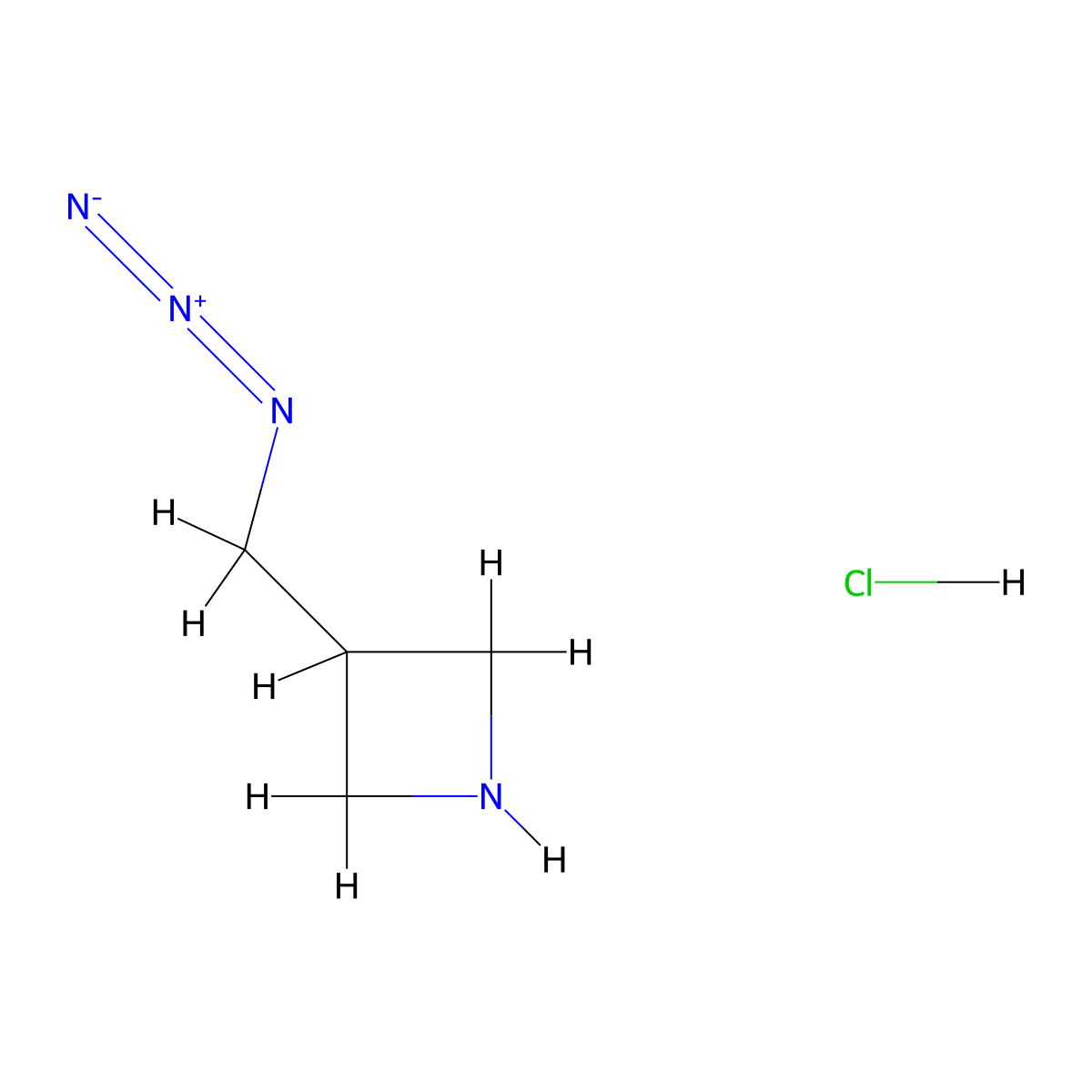 3-(Azidomethyl)azetidine hydrochloride molecular structure, CAS 1864061-04-0
