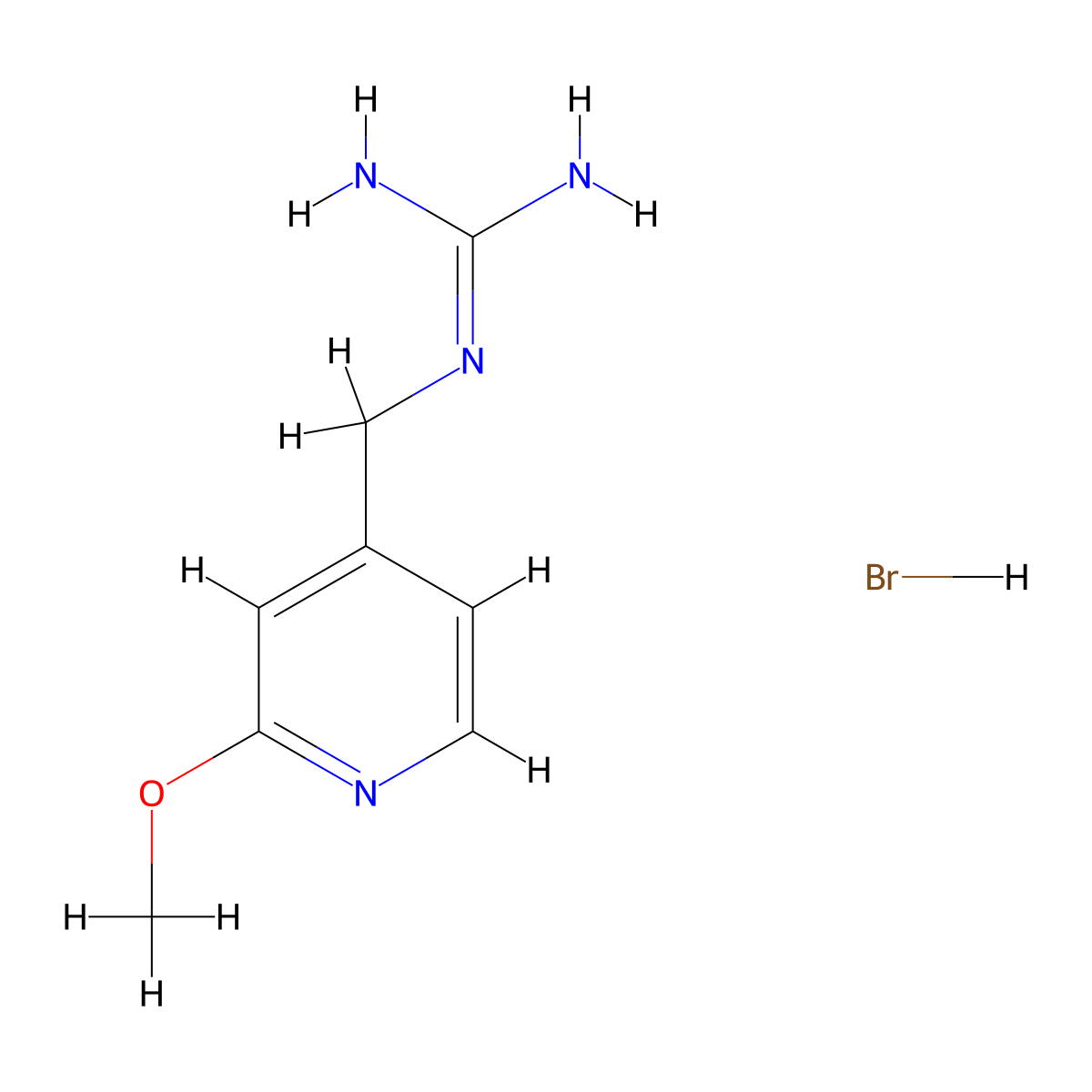 N-[(2-methoxypyridin-4-yl)methyl]guanidine hydrobromide molecular structure, CAS 1864061-07-3